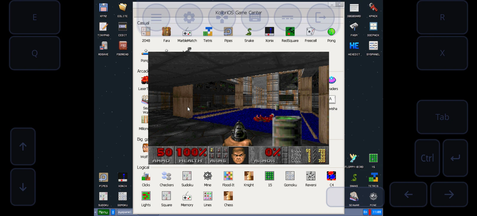 KolibriOS guest running with Vectras VM game controls